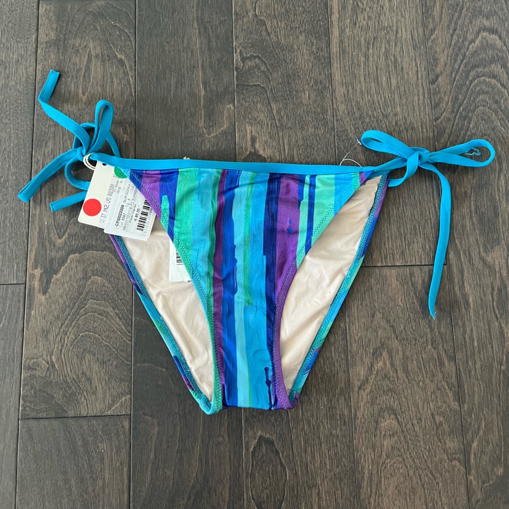 La Perla Blue and Purple Striped Bikini Bottom